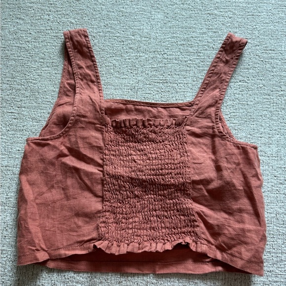 100% linen cropped tank - Picture 2 of 3